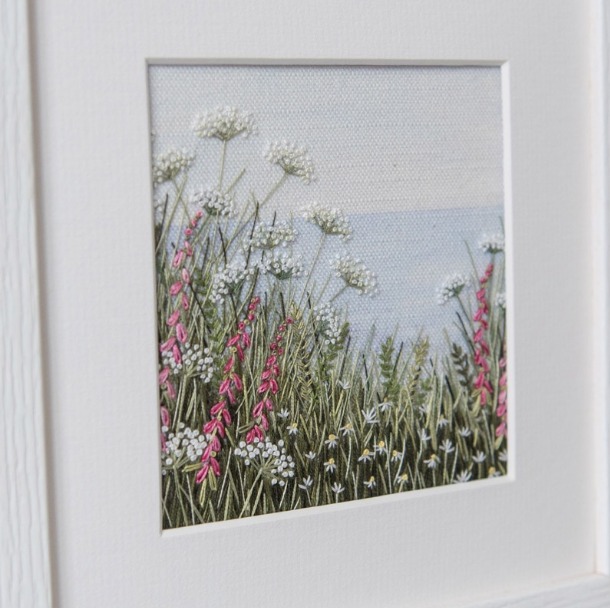 Foxgloves & Cow Parsley by the Sea by Jo Butcher